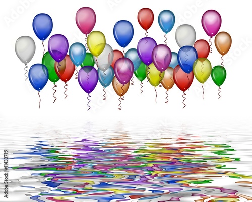 ballons über wasser