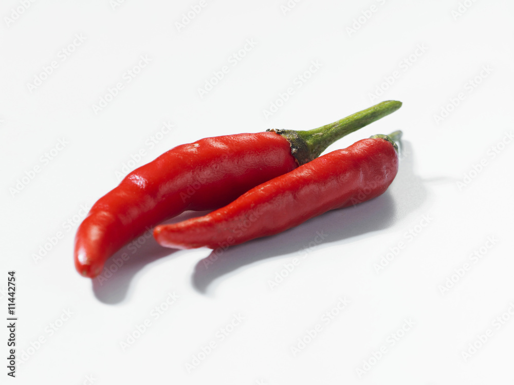 red chili  on the white back ground