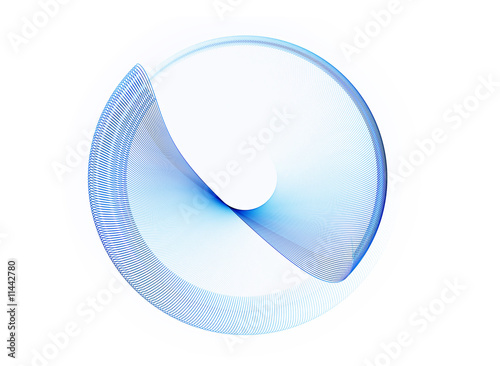 blue circle in motion, rotating