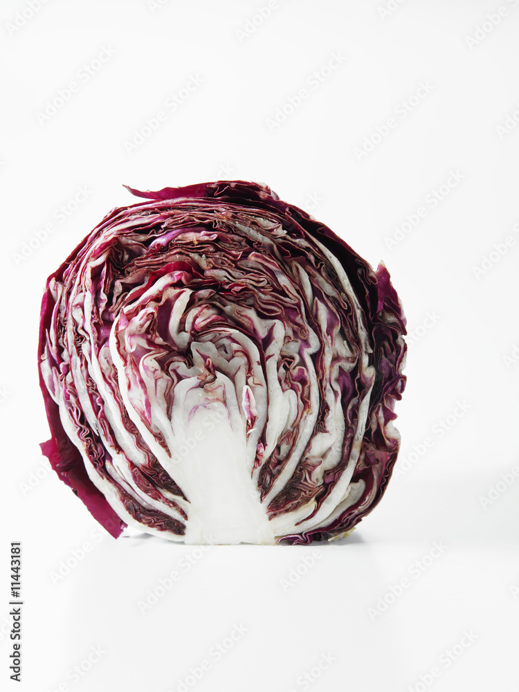 Fototapeta premium shot of the purple cabbage on the white background