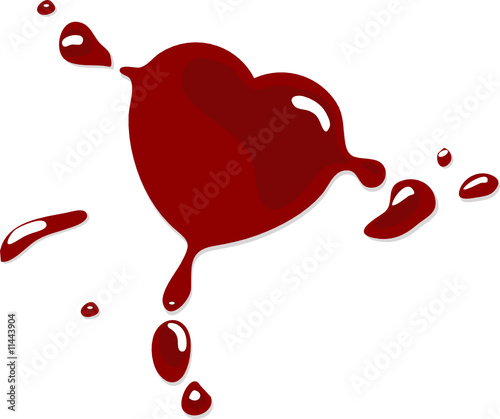 Red heart blot - vector illustration