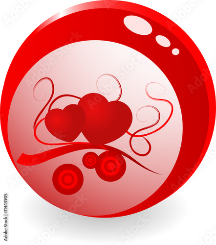 Red glass bowl with hearts
