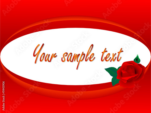 Red valentine background with rose