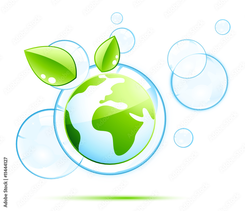 Planète terre et bulles