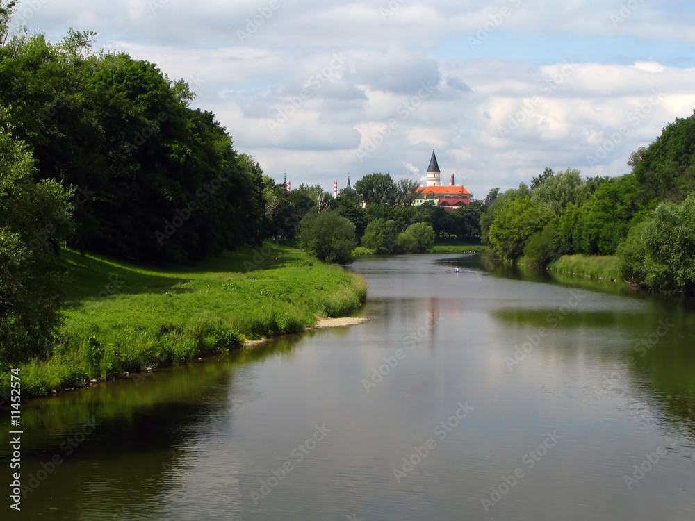 Town Prerov on the river Becva