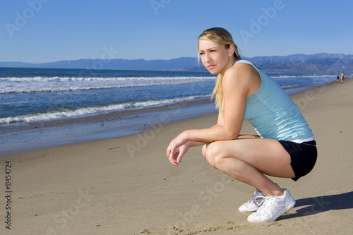 Young woman exercising