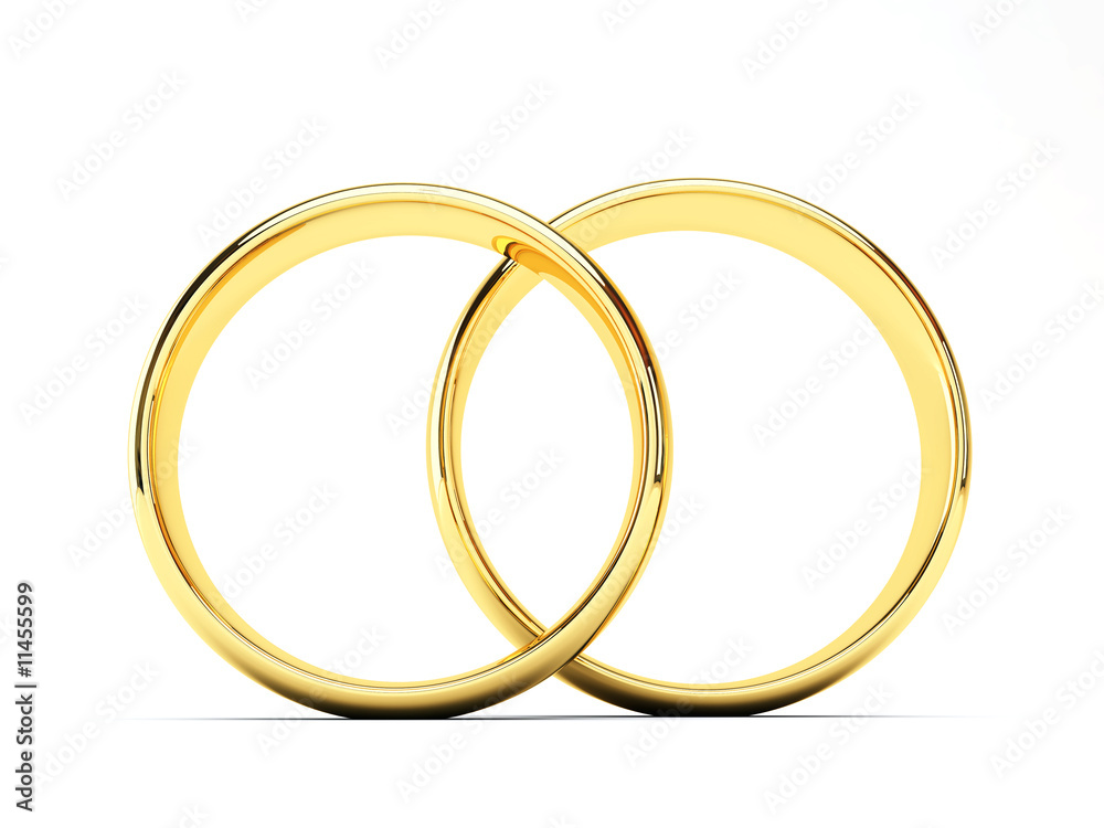 Wedding golden rings one over another. Isolated Wedding golden rings one over another. Isolated