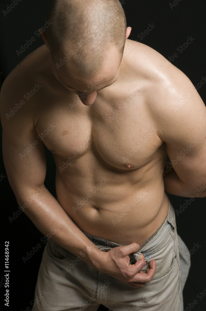 bodybuilder looking down bodybuilder looking down