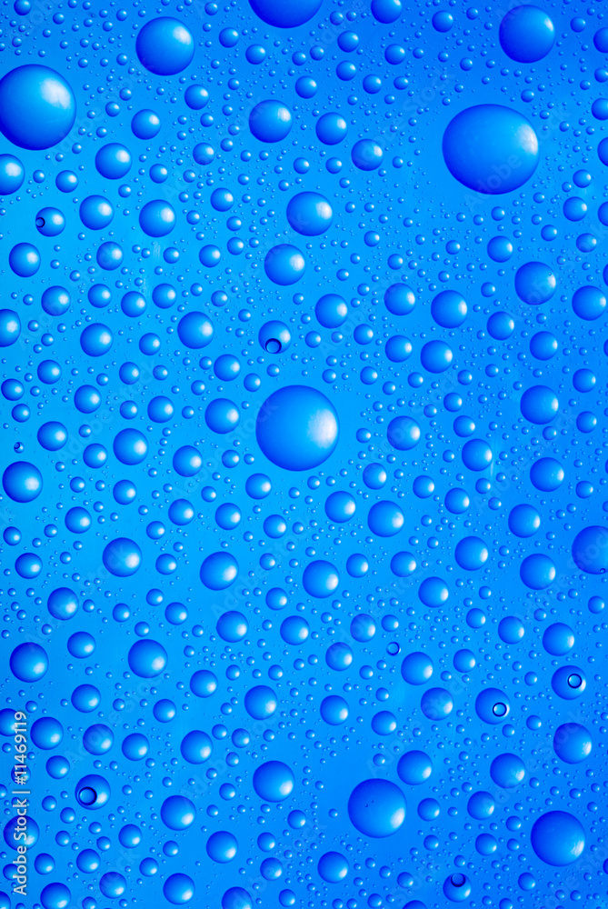 blue water drops background.close up