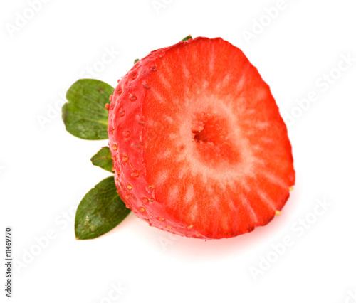 Strawberry section isolated on white background