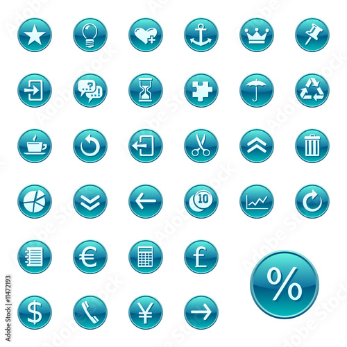 Web icons, buttons. Round series 2