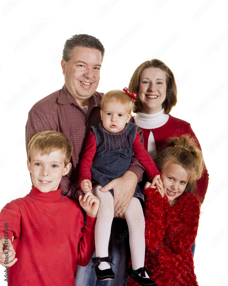 Happy Family with Boy Pointing