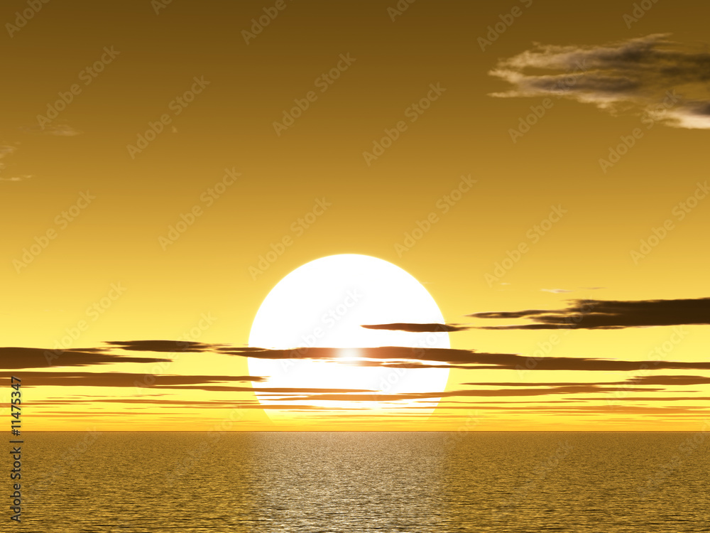 Yellow sunet above ocean