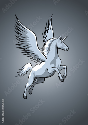 Das fliegende Einhorn ,  blau