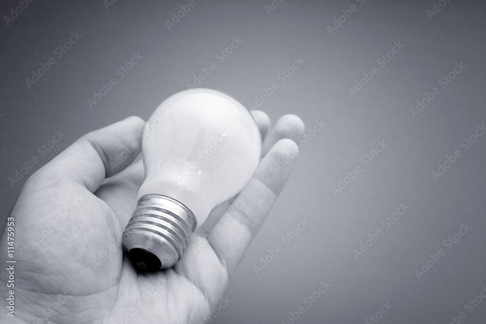 Background with lit lightbulb Background with lit lightbulb