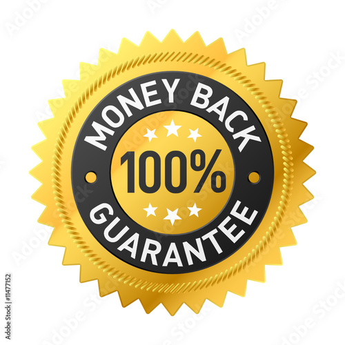 Vector money back label photo