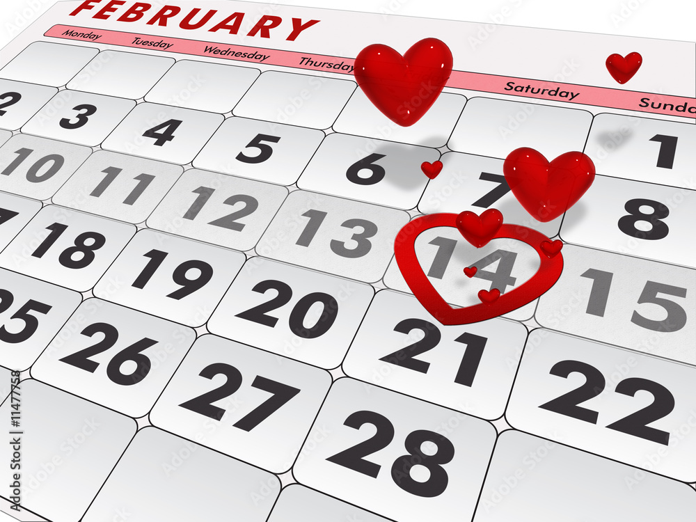 calendar 14th hearts calendar 14th hearts