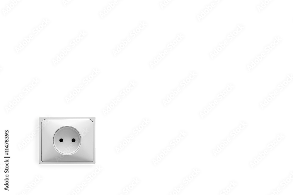 The electric socket on white The electric socket on white