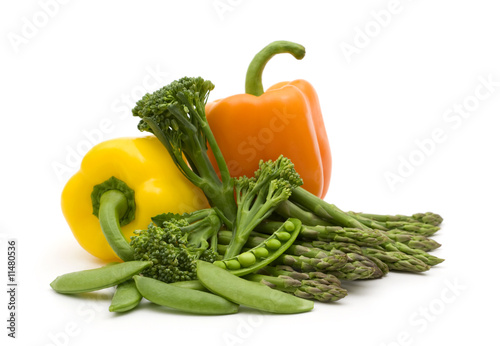 fresh vegetables on white background