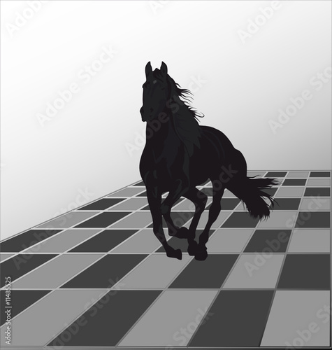 Attack by a black horse