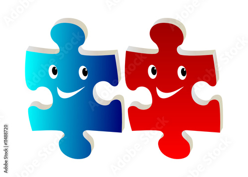 metallic puzzle with smiley