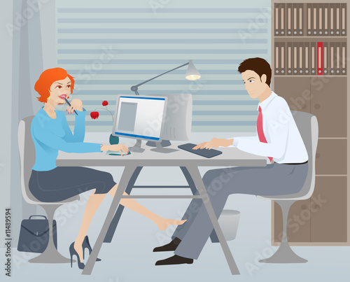 Flirting in the office