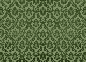Swirly floral retro wallpaper