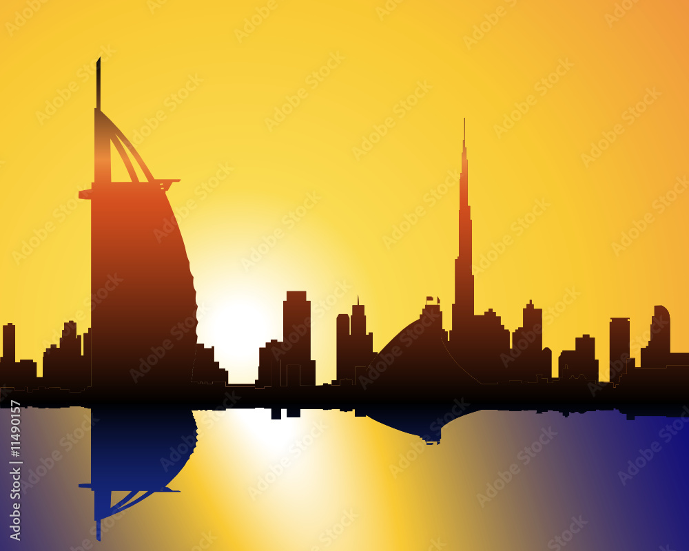Obraz premium Sonnenuntergang in Dubai