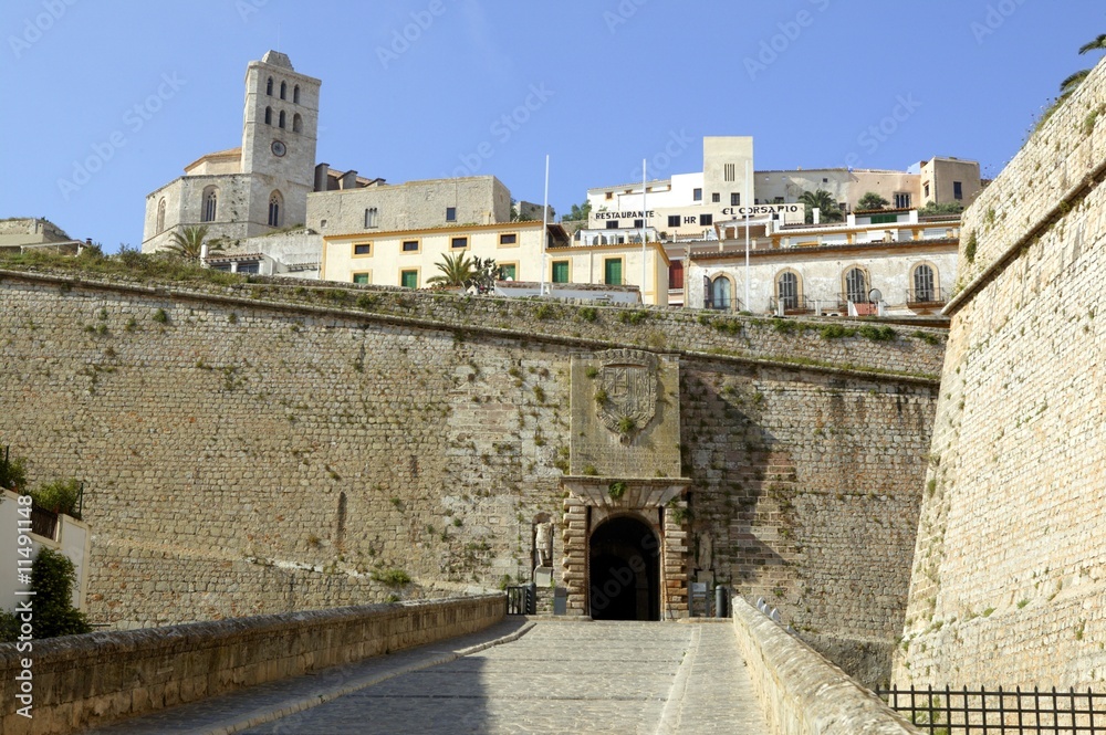 Ibiza castle from balearic islands in Spain