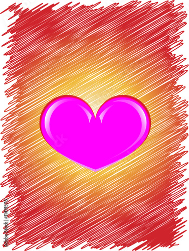 one pink heart on background