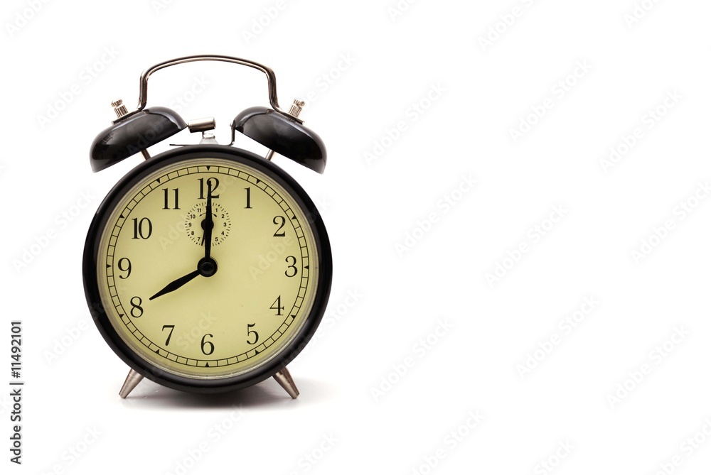 Alarm clock isolated on white Alarm clock isolated on white