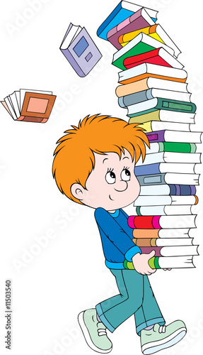 Schoolboy with books