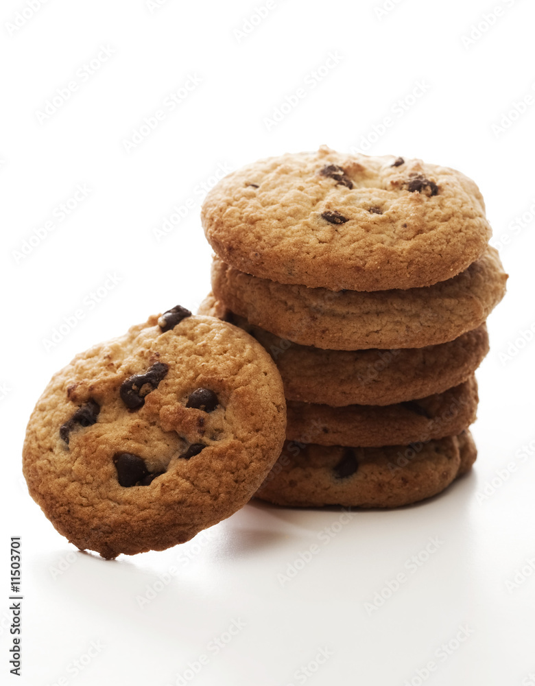 Bunch of cookies on a white background, Shallow depth of field. Bunch of cookies on a white background, Shallow depth of field.
