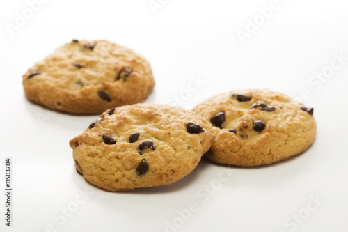 Bunch of cookies on a white background, Shallow depth of field.