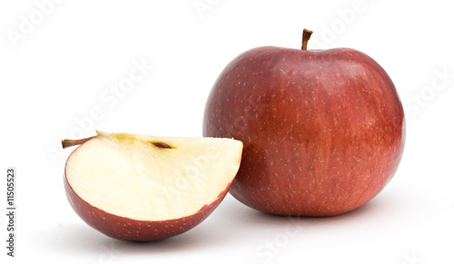 Apple and its peace isolated on white background photo