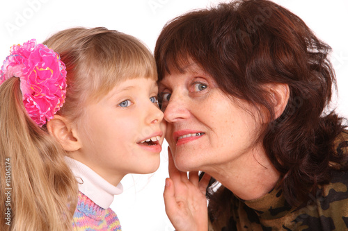 Portrait of grandmother and granddaughter.