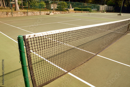 Tennis court at camp ready to be used