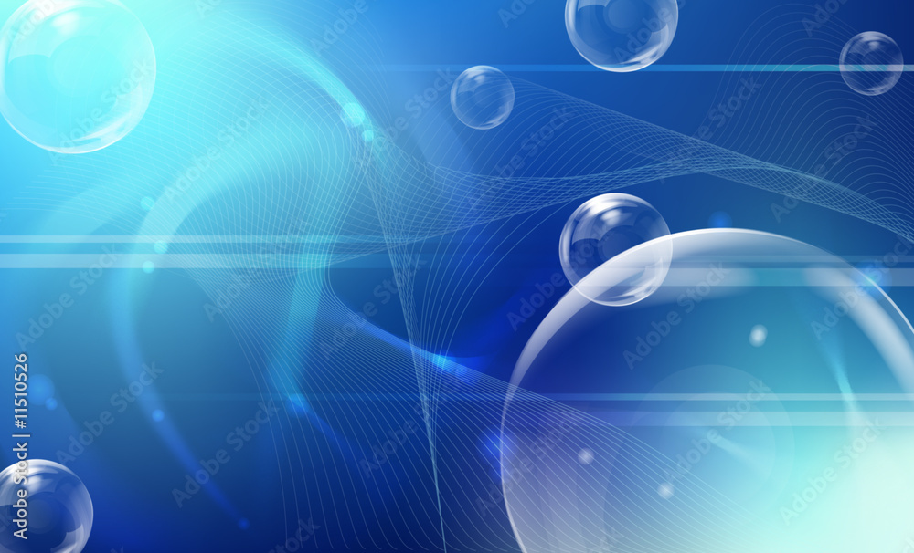 spheres on blue background. spheres on blue background.