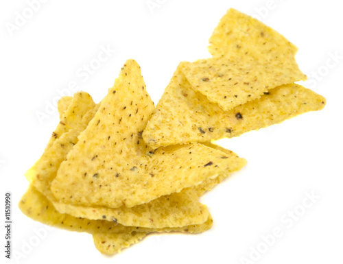 Nacho chips isolated on white