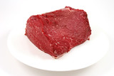 raw meat on white dish