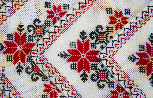 Fotografie embroidered handmade placemat in ukrainian style