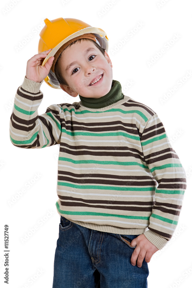 Adorable future engineer isolated Adorable future engineer isolated