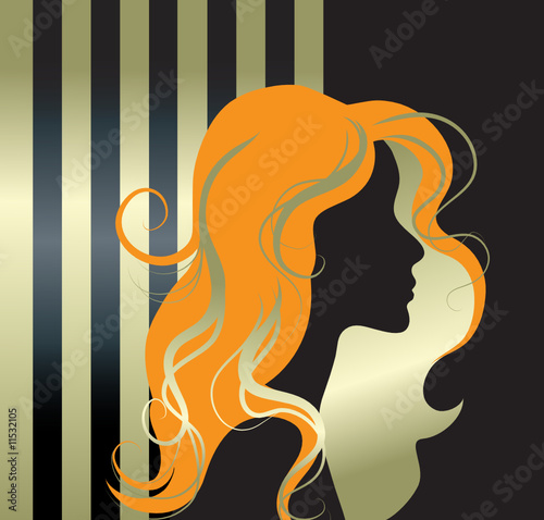 vector illustration of girl silhouette