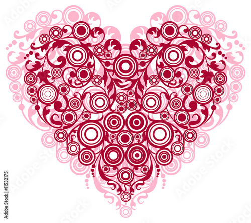 Red Heart with Filigree Ornament