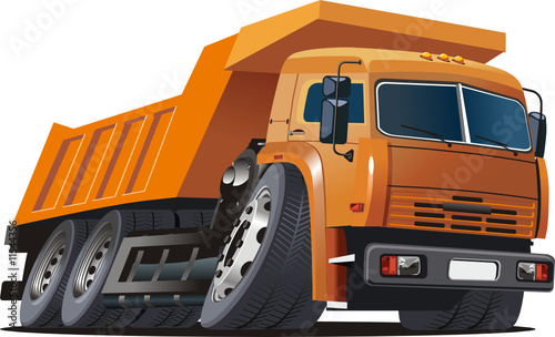 Vector cartoon dump truck