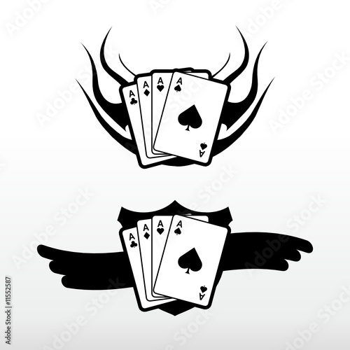 Poker cards vector tattoo / tribal