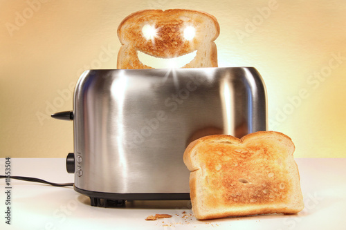 Toaster with two slices of bread