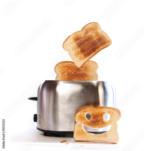 Toaster with slices of toast