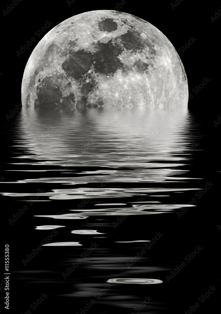 Obraz premium reflection of moon in water