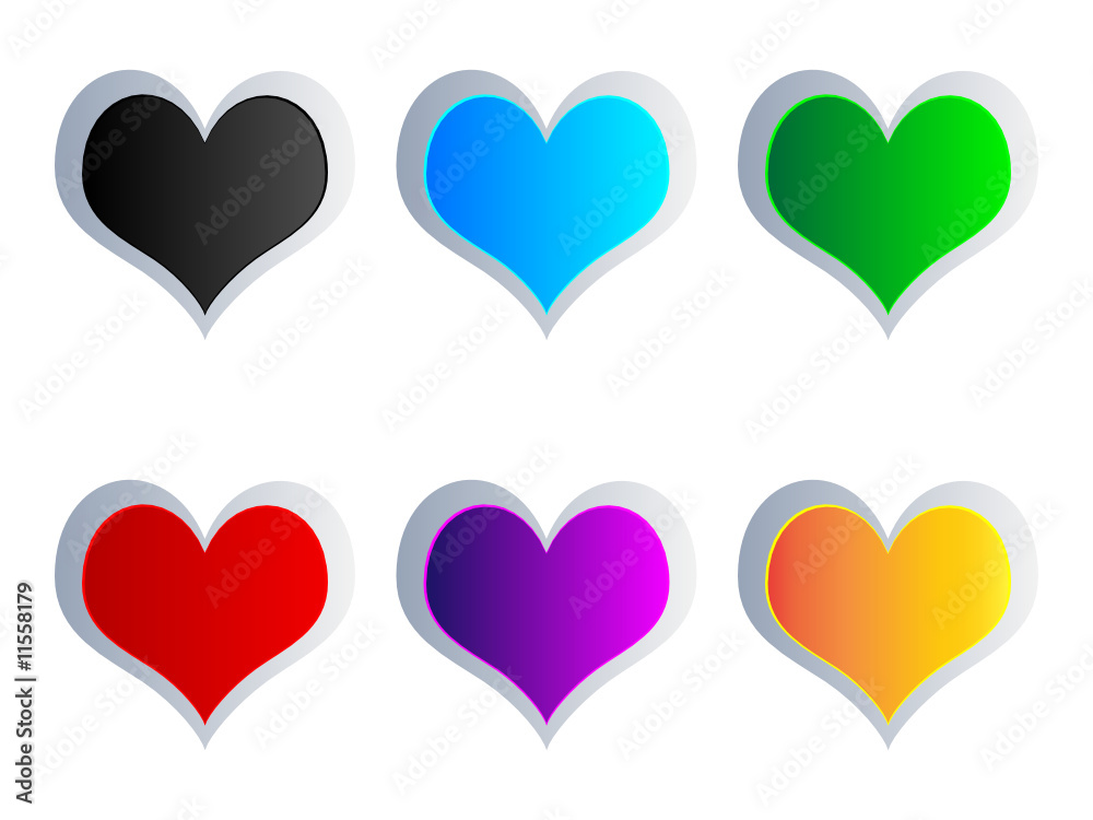 colorful hearts vector illustration